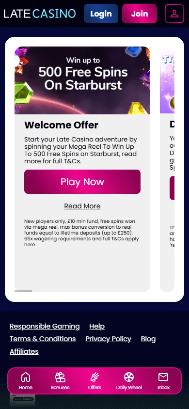Sg Casino promotions view on a mobile device